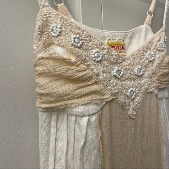 Vintage Free People Embellished Gauze Midi Dress - Picture 5 of 11